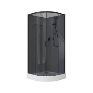 Душевая кабина Aquanet Passion EVO 267259 90x90, профиль черный, стекло тонированное, без крыши