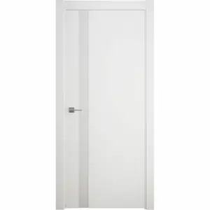 Межкомнатная дверь Albero Геометрия 5 белая эмаль, стекло белое 2000x600