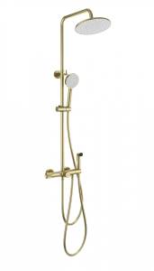 Душевая стойка Wonzon & Woghand WW-B3097-A-BG с гигиеническим душем и термостатом, золото