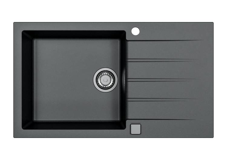 Мойка кухонная Alveus Granital Cadit 40 1132031 Carbon - G91 с сифоном, 86x50