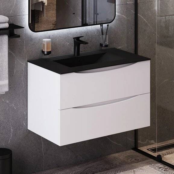 Тумба с раковиной BOND Cube T01805-S05B белая