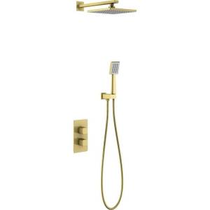 Душевой комплект Timo Petruma SX-5059/17SM золотой, с термостатом, с внутренней частью