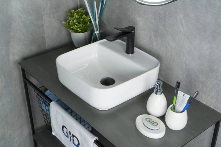 Раковина Gid Geométrico N9044 51165 белая, 38.5x38.5x14