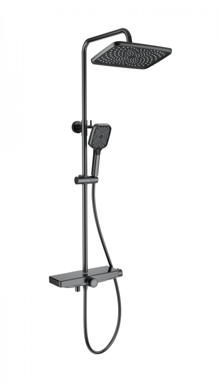 Душевая стойка Wonzon & Woghand WW-B3098-A-BGG с термостатом, темный графит