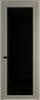 Межкомнатная дверь Profil Doors 1 AGP цвет профиля Никель матовый, стекло безопасное 6 мм черный триплекс 700x2000