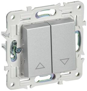 Выключатель жалюзи IEK Skandy SK-V15-0-10-K23 серебряный