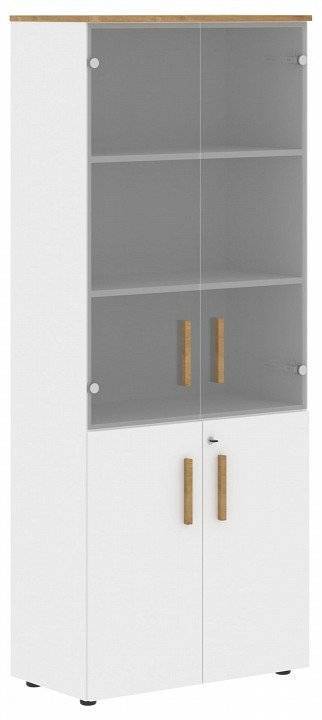 Шкаф-витрина Skyland Forta 00-07090327 Белый премиум/Дуб Гамильтон