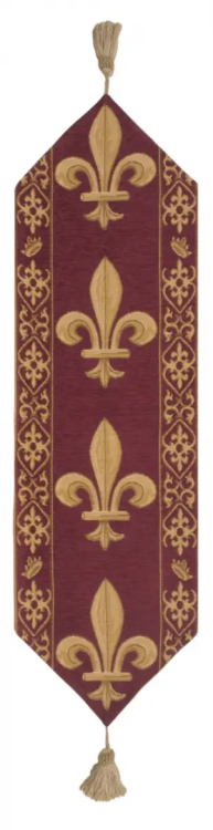 Бельгийская настольная дорожка Charlotte Home Fleur de Lys Red II/Флер-де-лис красный II 30х120, Бельгия