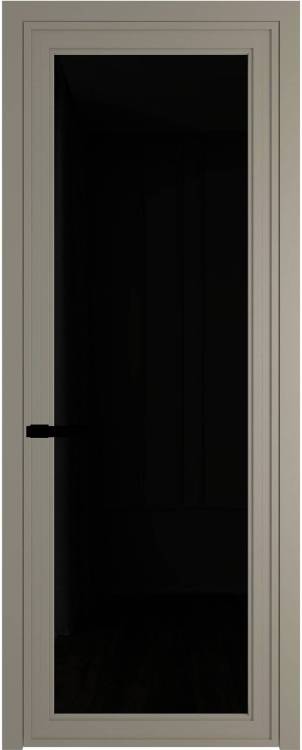 Межкомнатная дверь Profil Doors 1 AGP цвет профиля Никель матовый, стекло безопасное 6 мм черный триплекс 700x2000