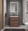 Тумба с раковиной Belbagno Kraft 39 KRAFT39-500/390-2C-PIA-RT 50x39x83 Rovere Tabacco напольная с фрезерованными ручками по всей длине фасада с двумя выкатными ящиками фото 4