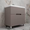 Тумба с раковиной Style Line Матис 80 напольная, тауп темный, раковина белая, 82x80x45 фото 2