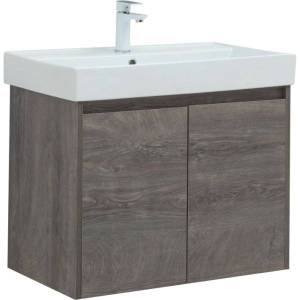 Тумба с раковиной Aquanet Nova Lite 75 дуб рошелье, с дверками