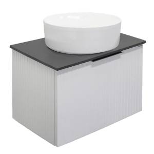 Тумба с раковиной Comforty Тосно-60 00-00020162CF ясень белёный с черной столешницей