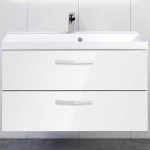 Тумба с раковиной Belbagno Aurora AURORA-900-2C-SO-BL 90x45x50 Bianco Lucido подвесная с двумя выкатными ящиками
