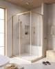 Душевой уголок Cezares Relax RELAX-304-AH-2-120/90-C-BORO профиль брашированное золото, стекло прозрачное, 120x90x200