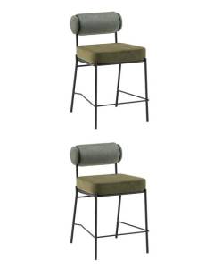 Набор из 2 полубарных стульев Stool Group Ponpoun Totoro Barstool OTE-SH 355+353 X2 зеленый