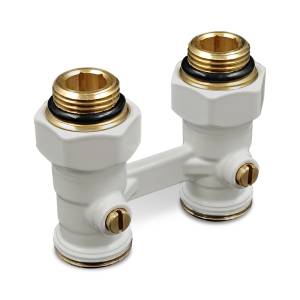 Прямой Н-образный клапан Primoclima Armature PCC3412SSW для нижнего подключения 3/4"х1/2", белый