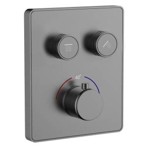 Внешняя часть смесителя Wonzon & Woghand WW-INF322A-GM на 2 потребителя, темный графит