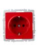 Розетка 1-местная с заземлением и шторками IEK Brite BR-R14-16-K04 красный фото 3