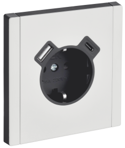 Розетка 1-местная с заземлением, шторками и USB Type A+С IEK Forte&Piano FP-R14-16-U22-018-M-K01 белый