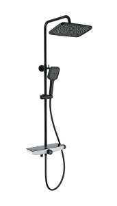 Душевая стойка Wonzon & Woghand WW-B3098-A-MB с термостатом, черный