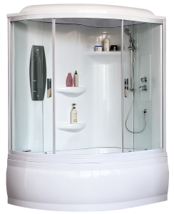Душевая кабина Royal Bath RB 140ALP-T правая, профиль белый, стекло прозрачное, 140x95x225