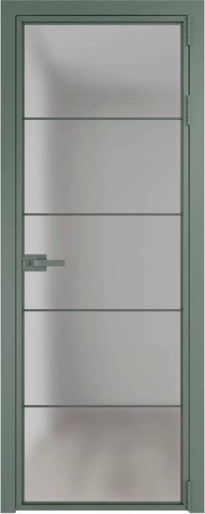 Межкомнатная дверь Profil Doors 5 AX цвет профиля Зеленый воск, стекло безопасное 6 мм матовое 700x2000