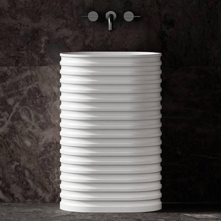 Раковина Abber Stein AS2550 напольная, 58 см, белая матовая