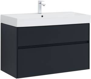 Тумба с раковиной Aquanet Бруклин 00310139 100 антрацит матовый