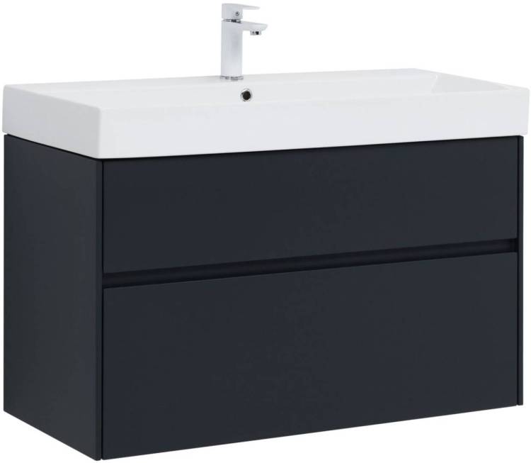 Тумба с раковиной Aquanet Бруклин 00310139 100 антрацит матовый