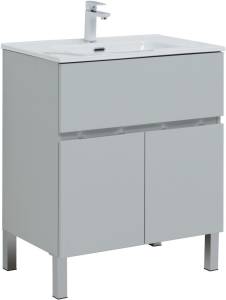 Тумба под раковину Aquanet Алвита New 70 303899 1 ящик, 2 дверцы, серый