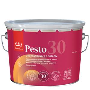 Эмаль универсальная Tikkivala Pesto 30 полуматовая база A 9 л