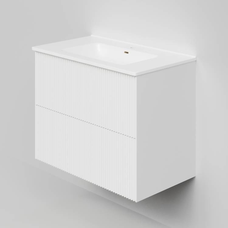 Тумба с раковиной La Fenice Terra Twin Bianco NFNC-01-TER-B-80-2-3-80 белая матовая, 80 см