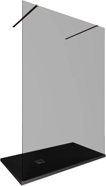 Душевая перегородка Allen Brau Infinity 3.21054.60.T профиль медь браш, стекло тонированное, 140x200
