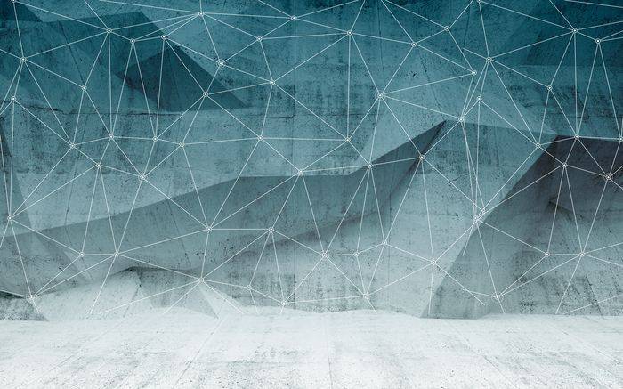 3D Фотообои Artegrafico «Полигоны с сеткой» POL-016 канвас