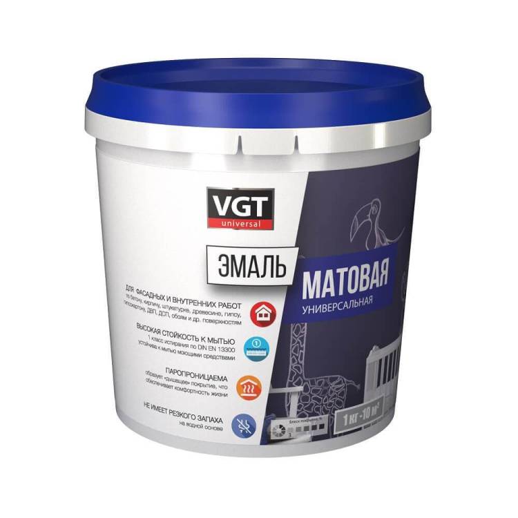 Эмаль акриловая универсальная VGT ВД-АК-1179 матовая желтая 1 кг