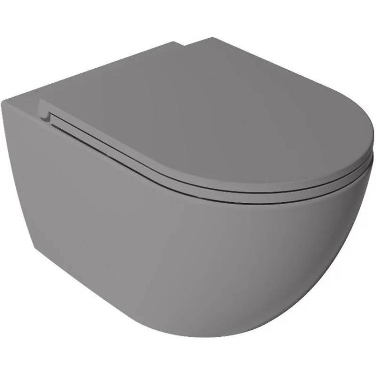 Унитаз подвесной Isvea Vea Rondo 10VA02002SV-2V серый камень матовый