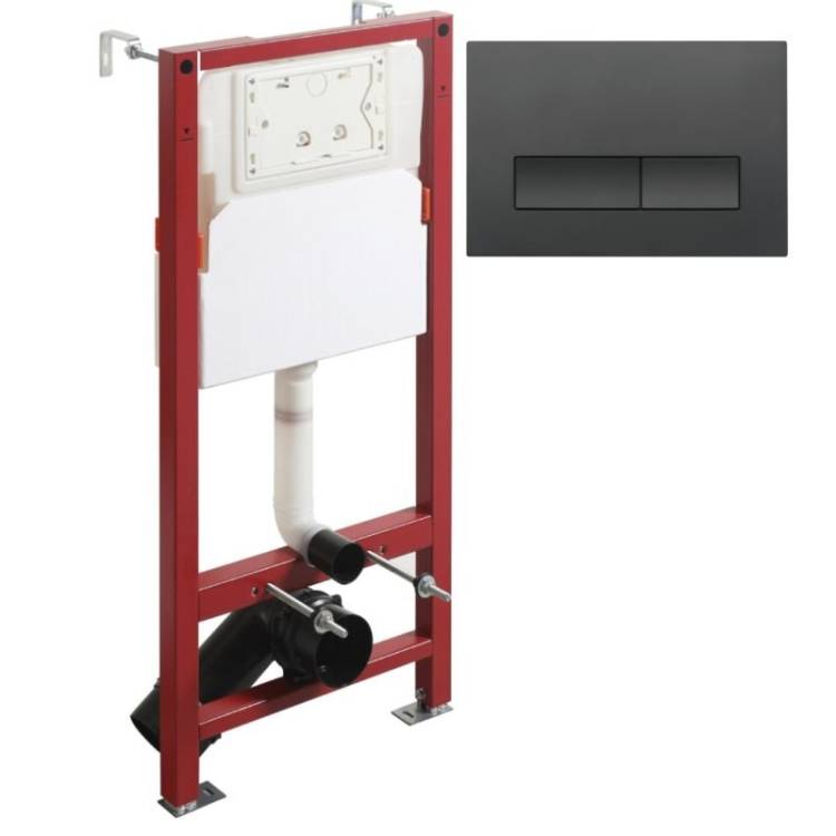 Система инсталляции для унитазов Agger ACC500+APB0244 клавиша черная матовая