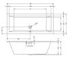 Акриловая ванна Riho Bathtubs B104022005 Rething cubic 160x70 R pulg&play Riho Fall заполнение через перелив, 160x70x62/42 фото 3