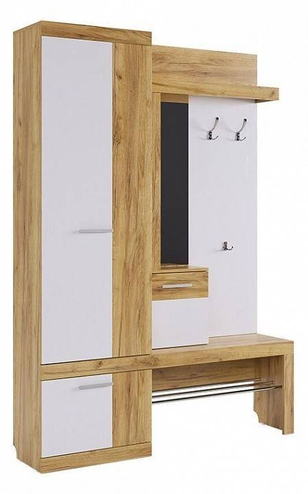 Стенка для прихожей Mebelson Алекс PR-0028.2563 дуб крафт золотой/белое дерево