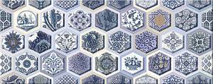 Керамическая плитка Azori Navarra 504211102 Indigo Arabesco 20.1x50.5
