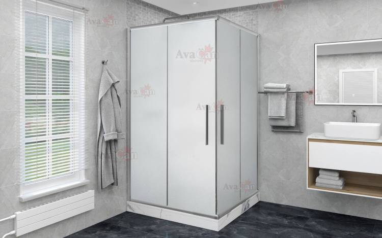 Душевой уголок AvaCan KС80MT профиль хром, стекло матовое, 90x90x195