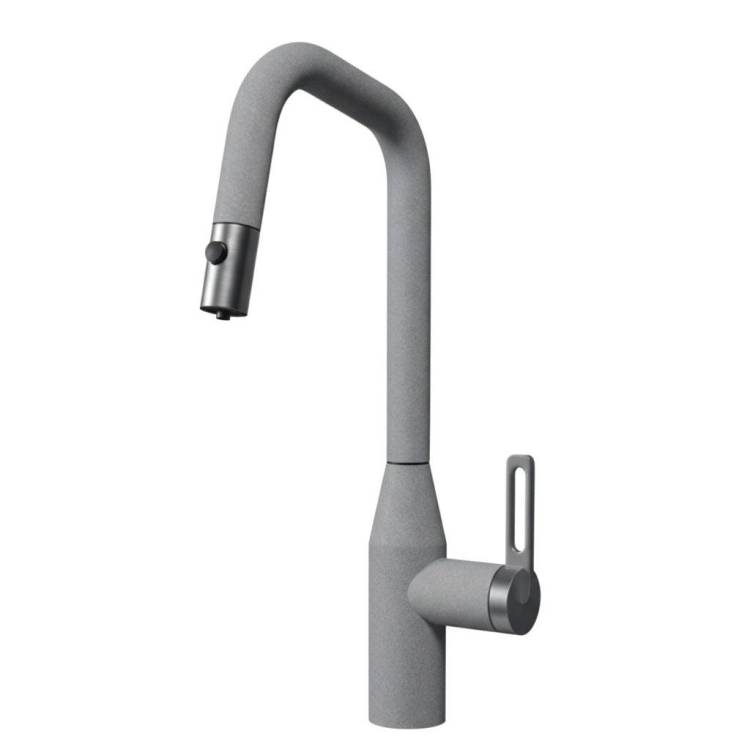 Смеситель для кухни Granula GR-8171 базальт, с выдвижным изливом