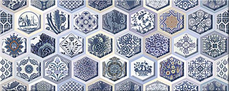 Керамическая плитка Azori Navarra 504211102 Indigo Arabesco 20.1x50.5