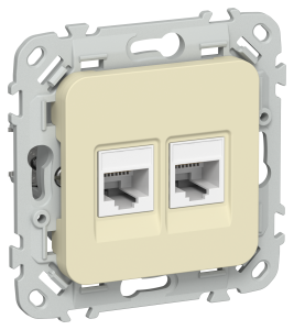 Розетка компьютерная RJ45 2-местная IEK Flite FI-K22-2-K87 навахо