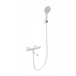 Смеситель для ванны Wonzon & Woghand WW-B3013-A1-MW термостатический, с душевым гарнитуром, белый матовый