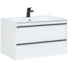 Тумба с раковиной Aquanet Lino 90 271949 подвесная, белый матовый