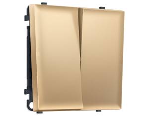 Комплект механизма 2-клавишного проходного выключателя Ambrella Volt Sigma MS883020 золото мягкое касание