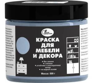 Краска для мебели и декора Новбытхим небесная 0.5 кг