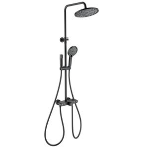 Душевая стойка Wonzon & Woghand WW-B4113-MB черная, с термостатом